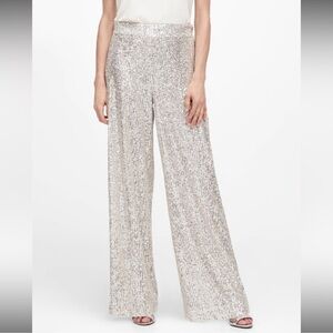 NWT Banana Republic Lined Sequin Wide Leg Pants